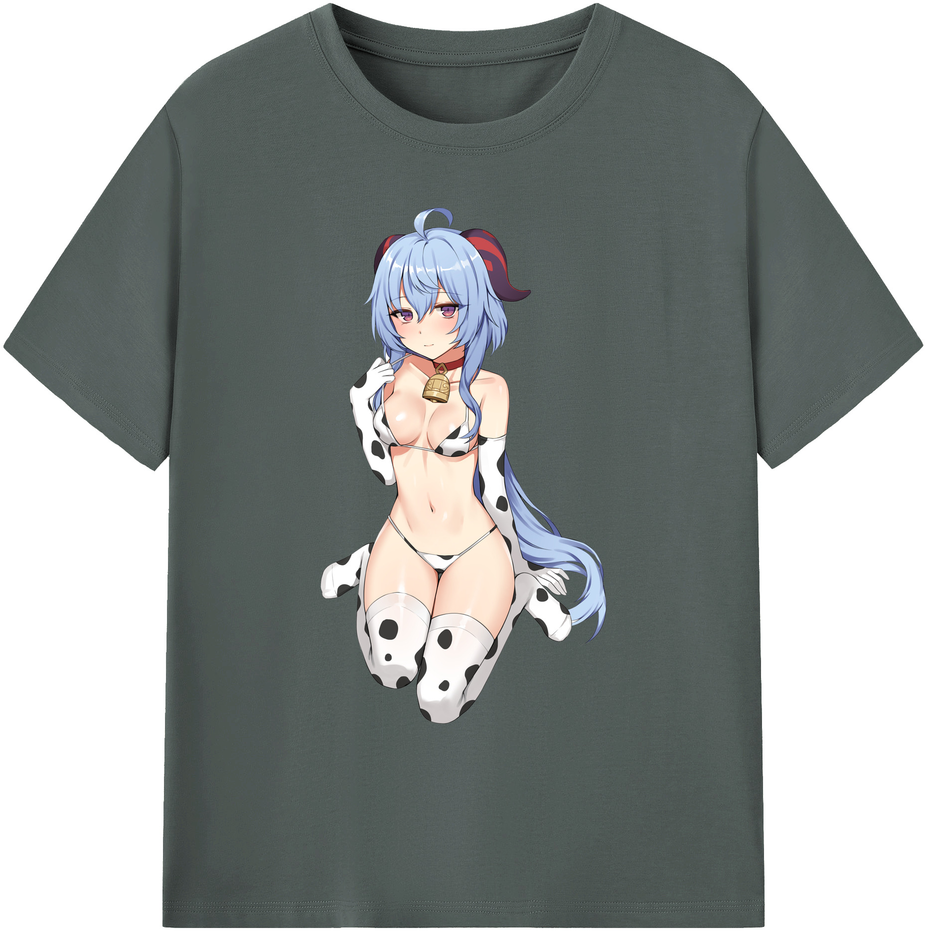 げんし神 甘雨 かんう genshin Ganyu 綿100％ メンズ半袖Tシャツ｜肌触りやわらか＆通気性